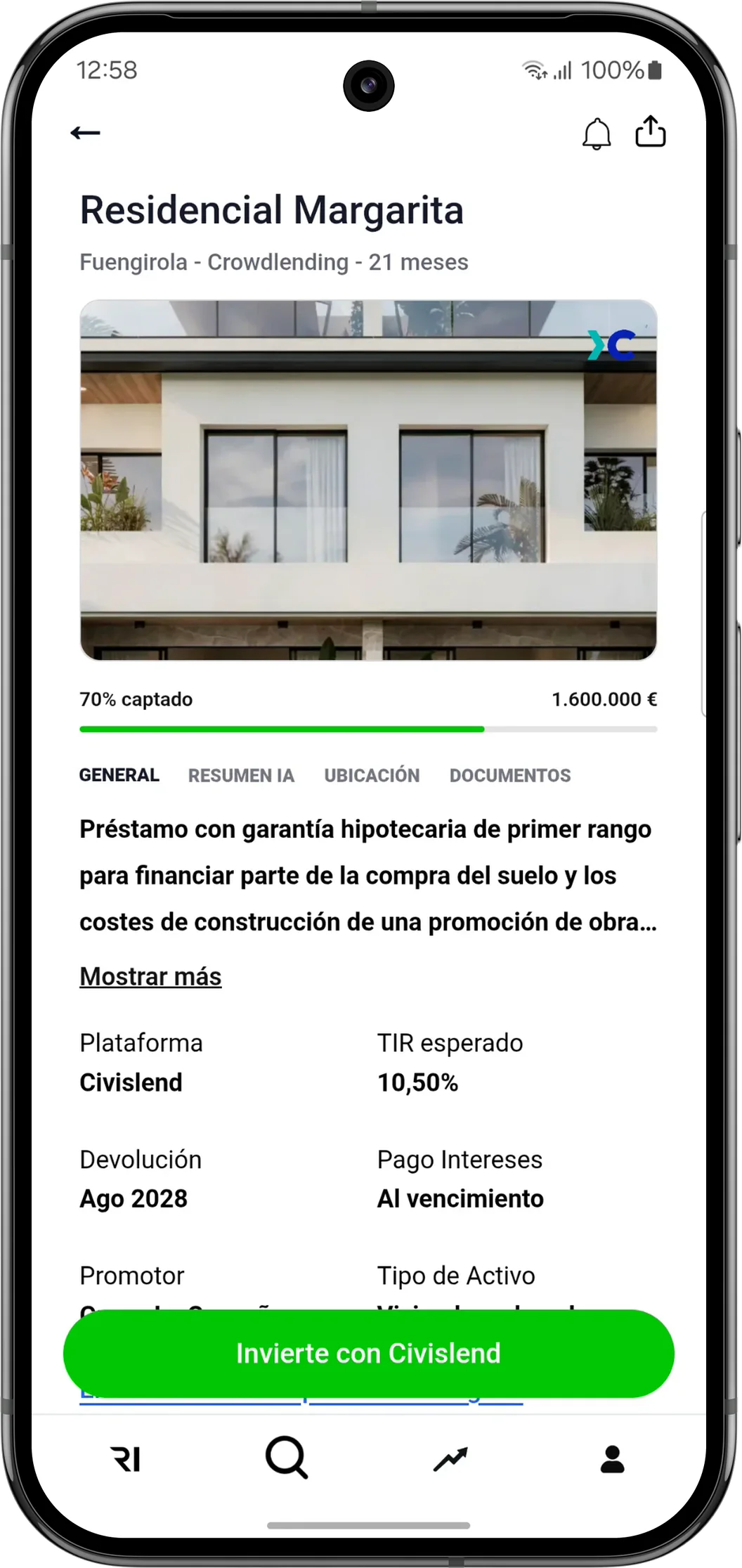 Elige el proyecto