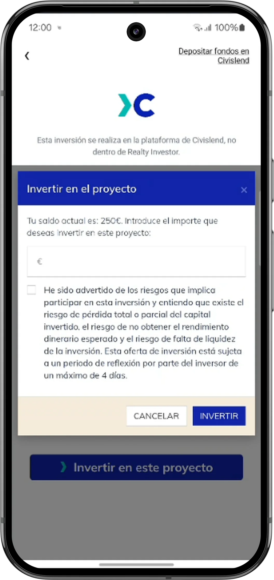 Invierte sin salir de la app